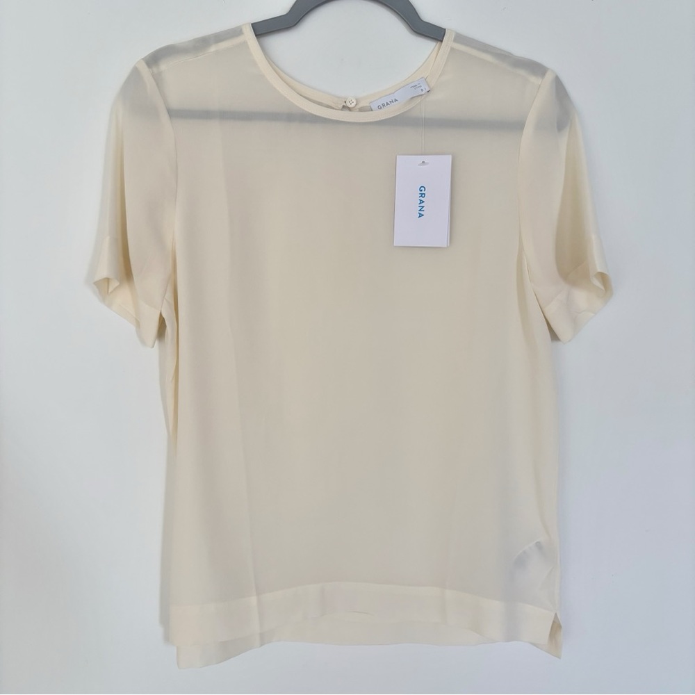 Grana Silk Crew Neck Short Sleeve Tee